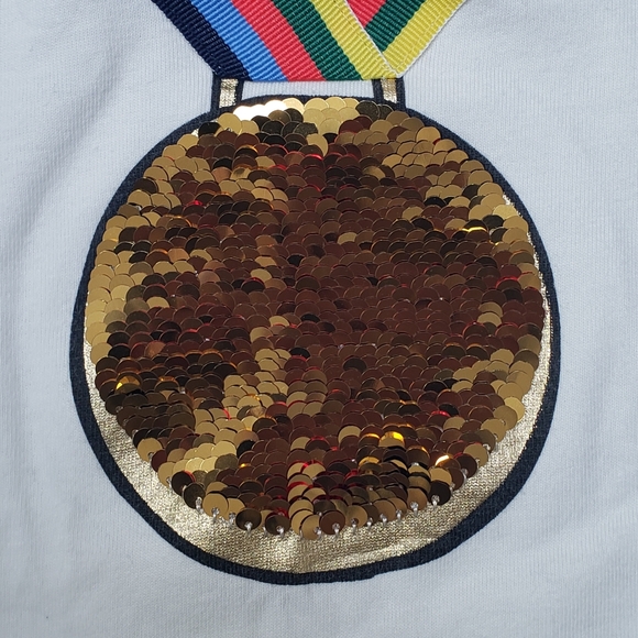 Mini Boden Sequin Medal Tee (Size 5-6 Years) - Picture 4 of 6